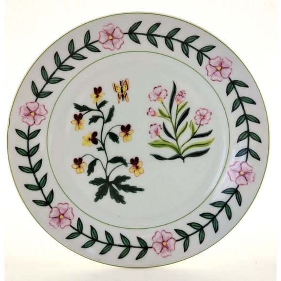 PLATES-SALAD/DESSERT/BUFFET-I GODINGER & CO.-Floral-Butterfly-Dragonfly-Set of 4 - Picture 6 of 13